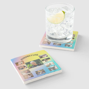 Grandma’s Love Sunrise Spectrum Collage Stone Coaster