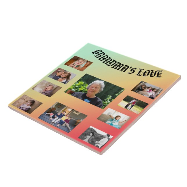 Grandma’s Love Sunshine Collage Tribute Tile (Side)