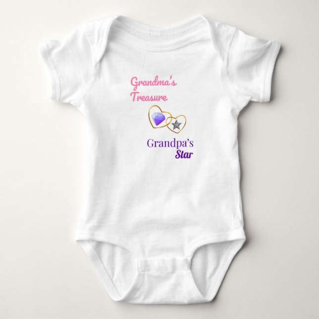 Grandma’s Treasure, Grandpa’s Star Baby Bodysuit (Front)