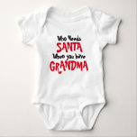 Grandma Santa Baby Bodysuit<br><div class="desc">Grandma Santa Not all baby bodysuits are created equal – this popular style is a must-have for your precious little bundle. The neckband is designed for easy on-and-off and a three-snap closure makes diaper changes a cinch. Personalise it with a custom image or message or dress it up with a...</div>
