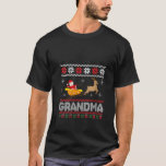 Grandma Santa Riding Reindeer Christmas Matching F T-Shirt<br><div class="desc">Grandma Santa Riding Reindeer Christmas Matching Family V Neck</div>