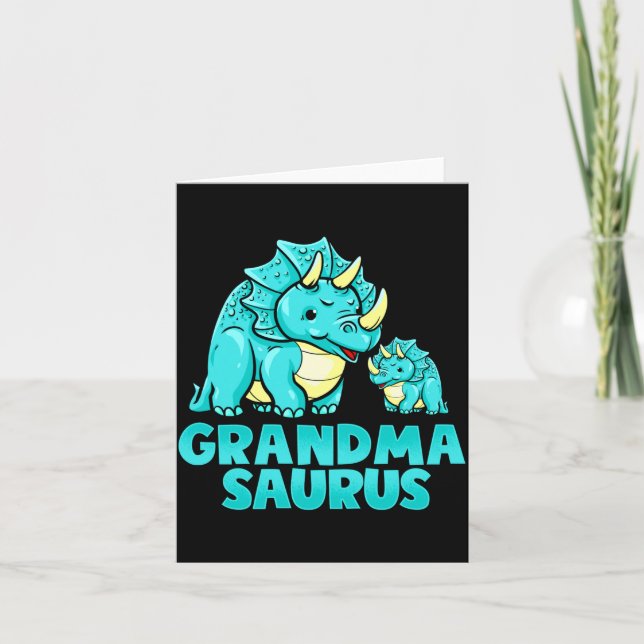 Grandma Saurus Funny Grandmasaurus Dinosaur  Card (Front)