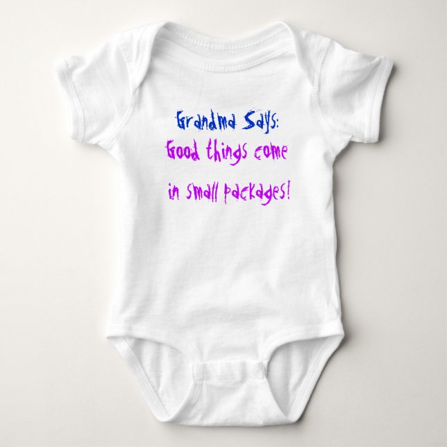 Grandma Says Baby Bodysuit (Front)