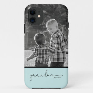 Grandma Script w/ Photo   Teal  Case-Mate iPhone Case