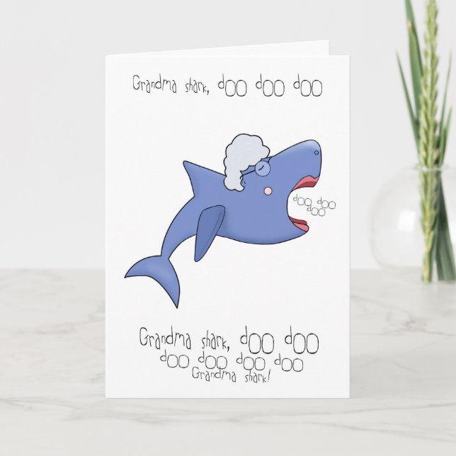 Grandma shark card, card for grandma, baby shark (Front)