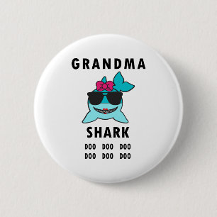 Grandma Shark Doo Doo Doo 6 Cm Round Badge
