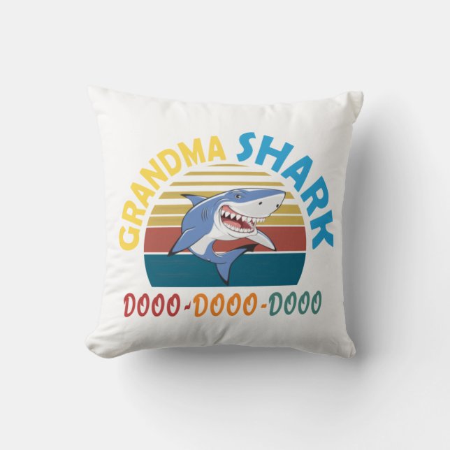 Grandma Shark doo dooo dooo Cushion (Front)