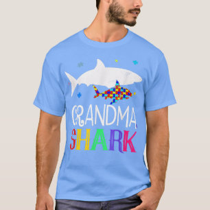Grandma Shark Family Cool Autism Awareness Gift  T-Shirt
