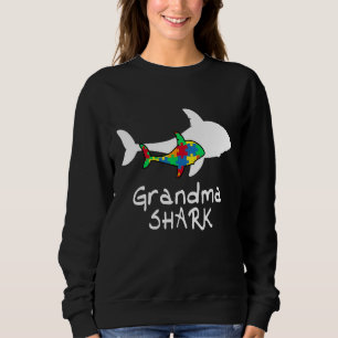 Grandma Shark Puzzle Piece Cool Autism Awareness G Sweatshirt