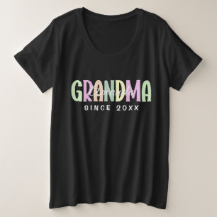 Grandma Since 20XX Modern Simple Personalised Plus Size T-Shirt