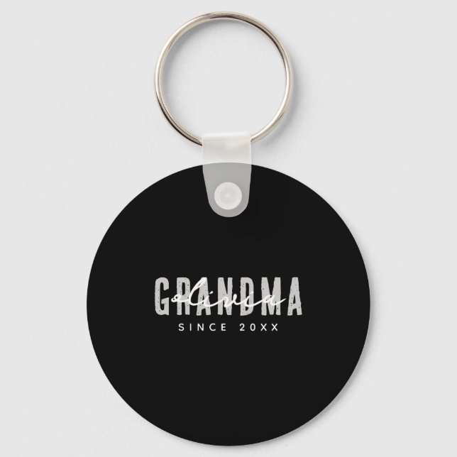 Grandma Since 20xx Modern Simple Preppy  Key Ring (Front)