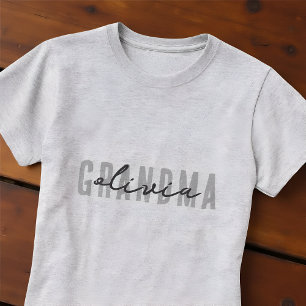 Grandma Since 20XX Modern Simple Preppy T-Shirt
