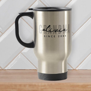 Grandma Since 20XX Modern Simple Preppy Travel Mug