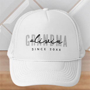 Grandma Since 20XX Modern Simple Preppy Trucker Hat
