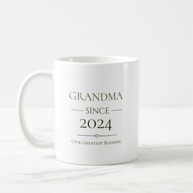Grandma Since Custom Year Our Greatest Blessing Coffee Mug (Left)