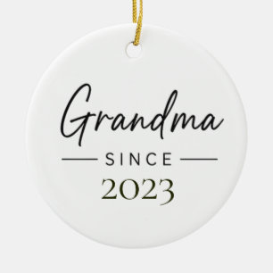Grandma Since Personalised Year Handwritten Family Ceramic Tree Decoration