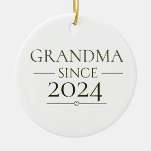 Grandma Since Personalised Year Minimal Family Ceramic Tree Decoration
