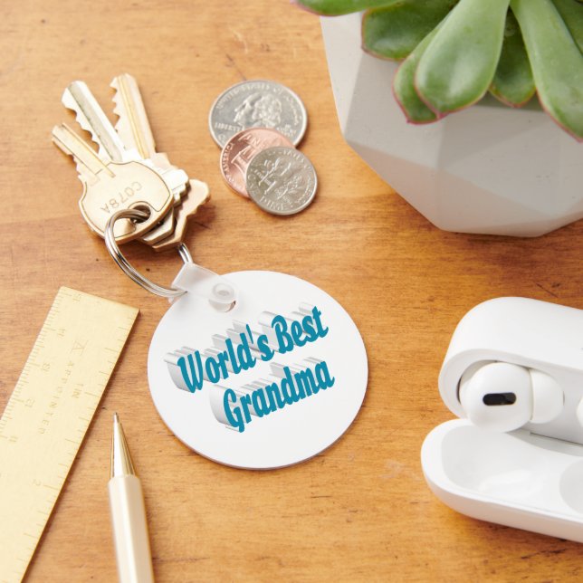 Grandma sky blue text  Mothers Day Key Ring (Desk)