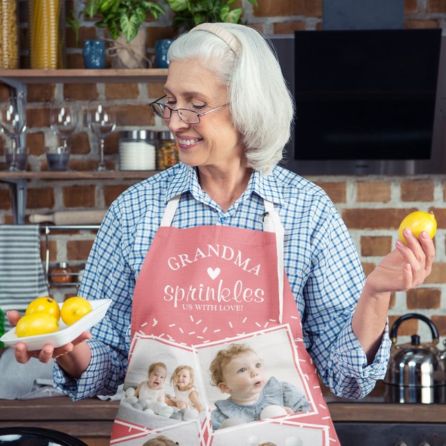 Grandma Sprinkles us with Love Photo Collage Apron (Creator Uploaded)
