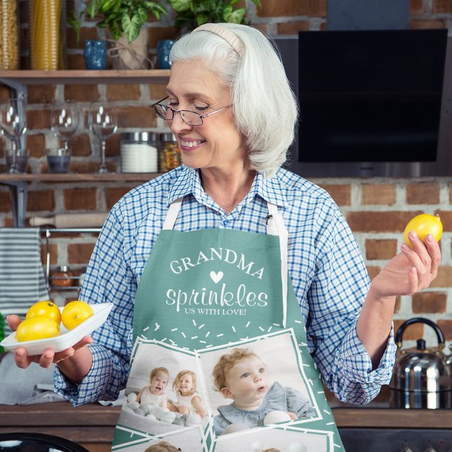 Grandma Sprinkles us with Love Photo Collage Apron (Creator Uploaded)