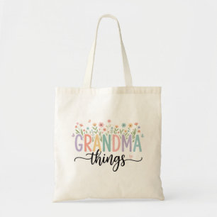 Grandma Things Floral Tote Bag - Personalised Gran
