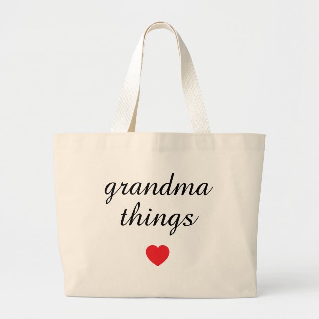 grandma things personalized grandma gift large tote bag (Front)
