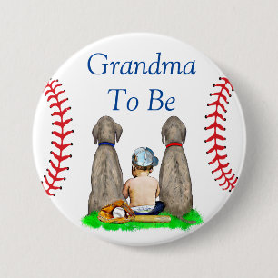 Grandma to Be Baseball Themed Boy's Baby Shower 7.5 Cm Round Badge