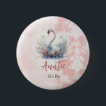 Grandma to Be Beautiful Swan Girl Baby Shower 6 Cm Round Badge<br><div class="desc">Discover the enchanting charm of our "Beautiful Swan Pink Floral Damask Girl Baby Shower" collection. Immerse yourself in the elegance of a swan captured in its most breathtaking moment, wings spread in a graceful display. Delicate pink lotus flowers adorn the foreground, their petals gently kissing the water's edge against a...</div>