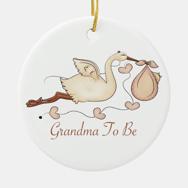 Grandma To Be Ceramic Tree Decoration (Front)