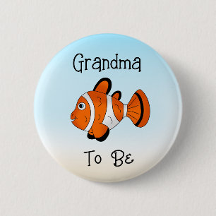 Grandma to Be Cute Fish Under the Sea 6 Cm Round Badge