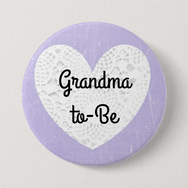 Grandma-To-Be Lavender Button for Baby Shower (Front)