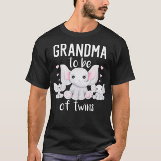Grandma To Be Of Twins Elephant Baby Shower Twin T-Shirt