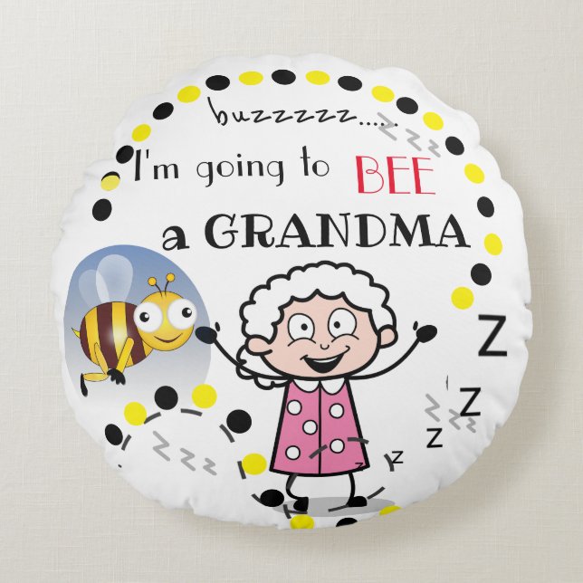 Grandma to Be Personalised . Round Cushion (Front)