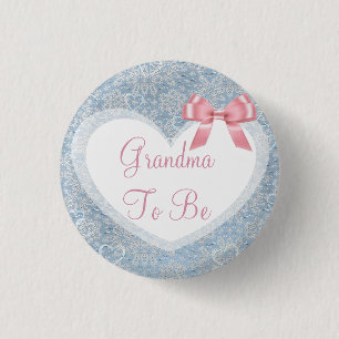 Grandma to be Pink & Blue Baby Shower Button
