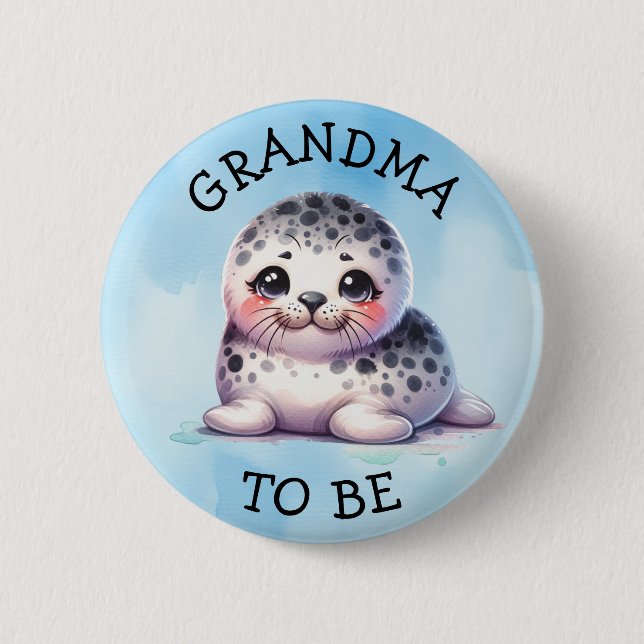 Grandma to be | Polar Arctic Winter Baby Shower 6 Cm Round Badge (Front)