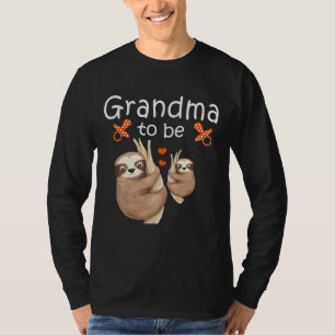 Grandma To Be Sloth Baby Shower Cute Animal T-Shirt