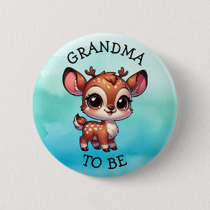 Grandma To Be   Woodland Creatures Baby Shower  6 Cm Round Badge