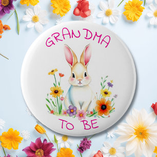 Grandma to be   Woodland Creatures Baby Shower  6 Cm Round Badge