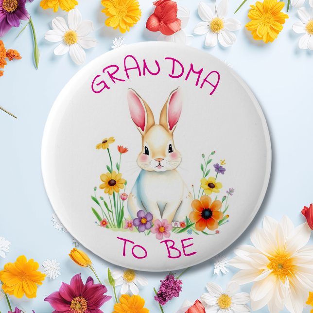 Grandma to be | Woodland Creatures Baby Shower  6 Cm Round Badge (Creator Uploaded)