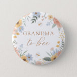 Grandma to Bee Baby Shower Button<br><div class="desc">Let everyone know you're the grandma-to-bee with this sweet button,  featuring colourful flowers and bumblebees.</div>
