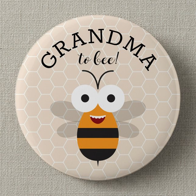 Grandma to Bee, Baby Shower Honey Bee Button (Creator Uploaded)