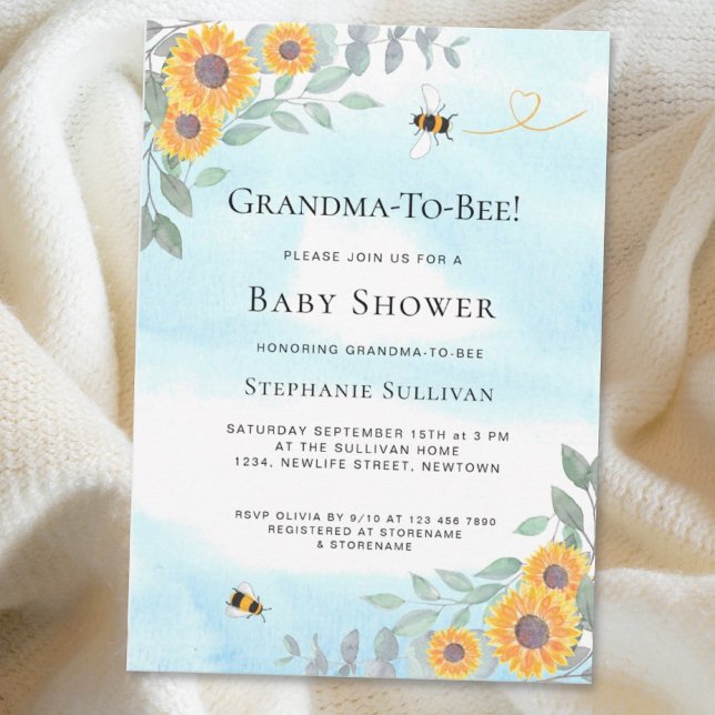 Grandma-To-Bee Baby Shower Invitation (Creator Uploaded)