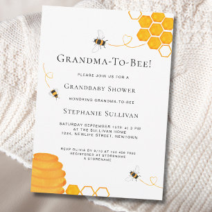 Grandma To Bee Baby Shower Invitation