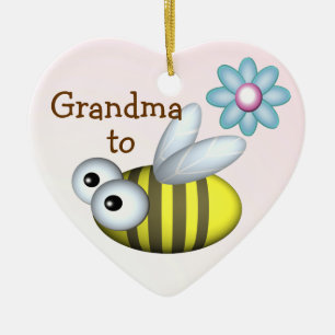 Grandma to Bee/ Expecting announcement Ceramic Tree Decoration