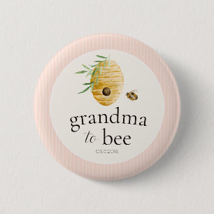 Grandma To Bee Pink Girl Baby Shower Family Pin