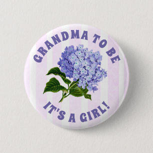 Grandma to Purple Lilacs  Baby shower 6 Cm Round Badge