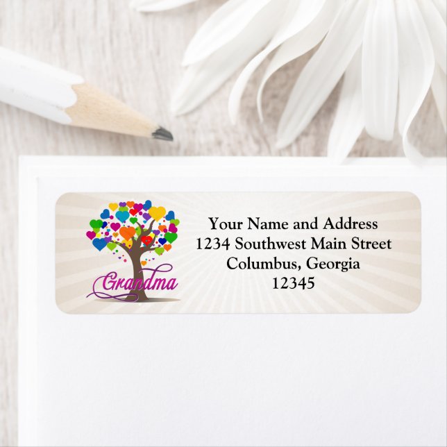 Grandma Tree of Hearts Return Address Labels (Insitu)