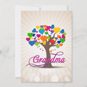 Grandma Tree of Life Hearts Invitation