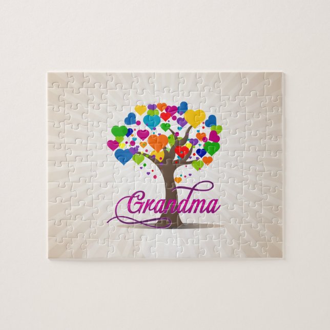Grandma Tree of Life Hearts Jigsaw Puzzle (Horizontal)
