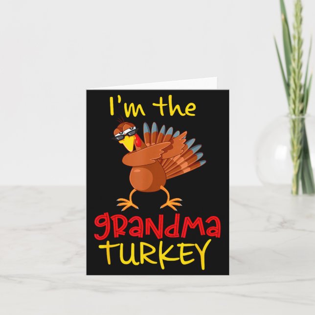 Grandma Turkey Matching Family Group Thanksgiving  Card (Front)